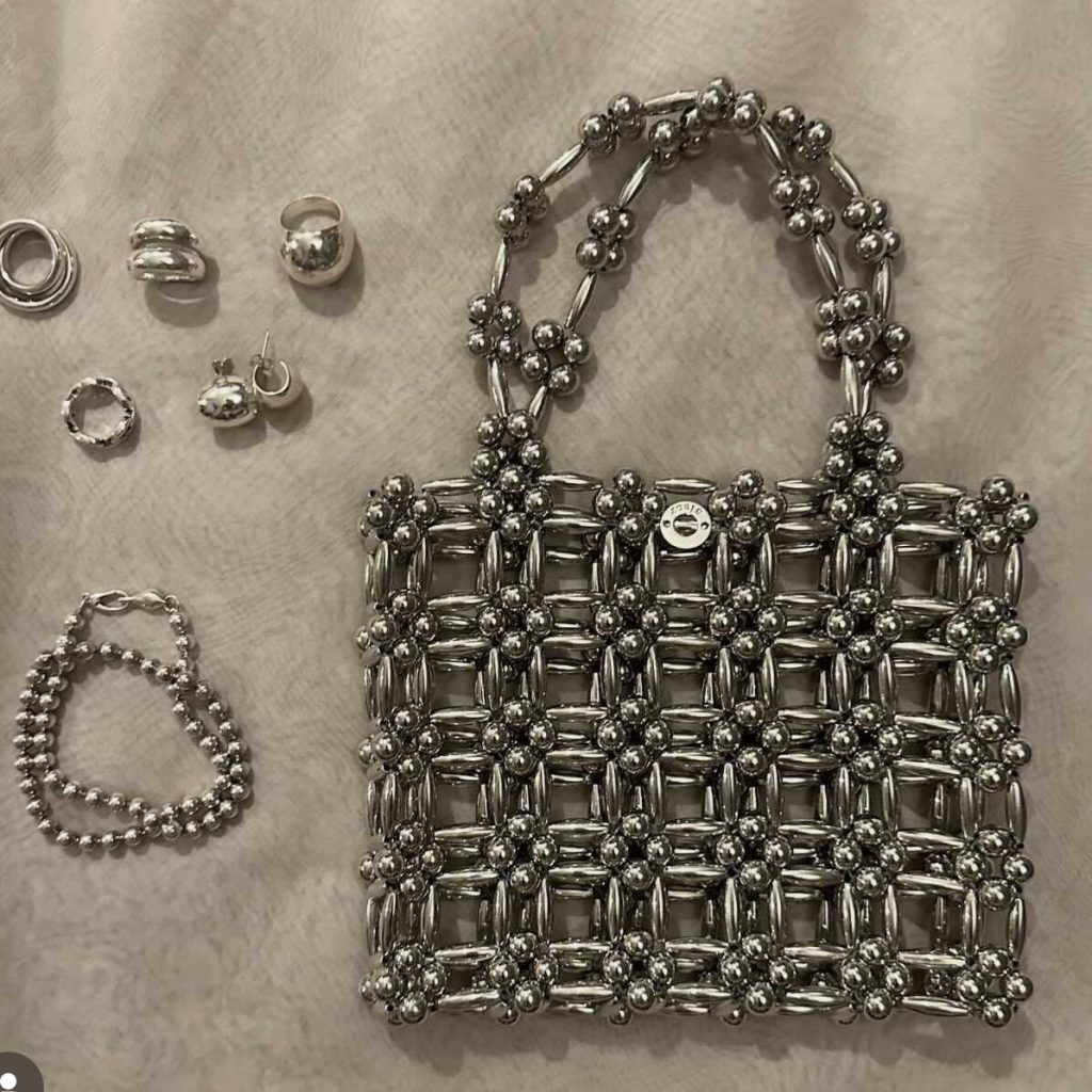 More 2024 Summer Retro Beaded Hollow Mini Basket Handbag