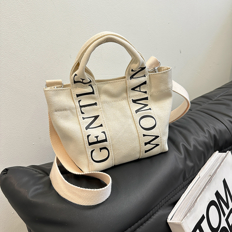 Gentle Woman Summer Casual Letter Print Shoulder Bag 2024 Solid Color Versatile