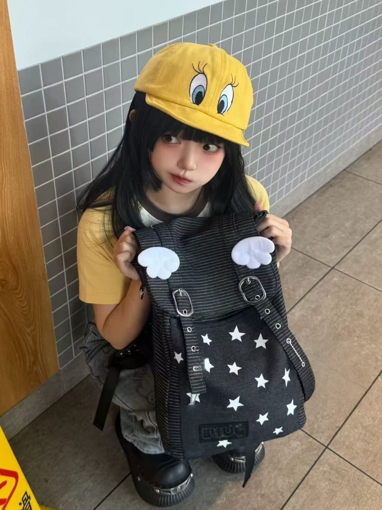 Handmade Angel Wings Backpack with Stars Stripes and Music Notes